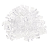 Max 100pcs Clear Rubber Band Ponyholder Beads Setting Findings Square 8x9x12mm