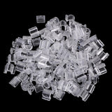 Max 100pcs Clear Rubber Band Ponyholder Beads Setting Findings Square 8x9x12mm