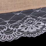 Max Rectangle Burlap Lace Hessian Table Runner Tablecloth for Wedding Party XMAS