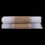 Max Rectangle Burlap Lace Hessian Table Runner Tablecloth for Wedding Party XMAS