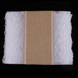 Max Rectangle Burlap Lace Hessian Table Runner Tablecloth for Wedding Party XMAS