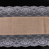 Max Rectangle Burlap Lace Hessian Table Runner Tablecloth for Wedding Party XMAS