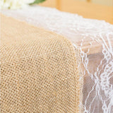 Max Rectangle Burlap Lace Hessian Table Runner Tablecloth for Wedding Party XMAS