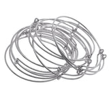 Max 12pcs 66mm adjustable Bangle Bracelet Blank Base for jewelry making  silver