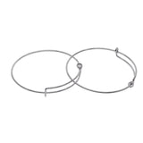 Max 12pcs 66mm adjustable Bangle Bracelet Blank Base for jewelry making  silver