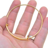 Max 12pcs 66mm adjustable Bangle Bracelet Blank Base for jewelry making  Golden