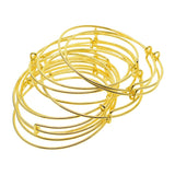 Max 12pcs 66mm adjustable Bangle Bracelet Blank Base for jewelry making  Golden