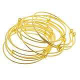 Max 12pcs 66mm adjustable Bangle Bracelet Blank Base for jewelry making  Golden