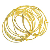 Max 12pcs 66mm adjustable Bangle Bracelet Blank Base for jewelry making  Golden