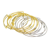 Max 12 Pack Blank Wire Adjustable Expandable Bangle Bracelet DIY Jewelry Making