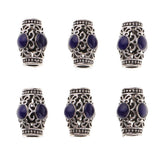 Maxbell 6 Pieces Tibetan Silver Hollowed Tube Spacer Beads for European Bracelet DIY