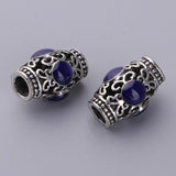 Maxbell 6 Pieces Tibetan Silver Hollowed Tube Spacer Beads for European Bracelet DIY