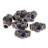 Maxbell 6 Pieces Tibetan Silver Hollowed Tube Spacer Beads for European Bracelet DIY