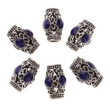 Maxbell 6 Pieces Tibetan Silver Hollowed Tube Spacer Beads for European Bracelet DIY