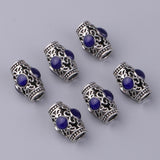 Maxbell 6 Pieces Tibetan Silver Hollowed Tube Spacer Beads for European Bracelet DIY