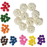 Max 10pcs 3cm Wicker Rattan Balls Xmas Wedding Party Decorative Crafts white