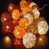 Max 10pcs 3cm Wicker Rattan Balls Xmas Wedding Party Decorative Crafts white