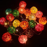 Max 10pcs 3cm Wicker Rattan Balls Xmas Wedding Party Decorative Crafts white