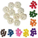 Max 10pcs 3cm Wicker Rattan Balls Xmas Wedding Party Decorative Crafts white
