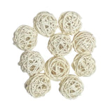 Max 10pcs 3cm Wicker Rattan Balls Xmas Wedding Party Decorative Crafts white