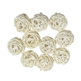 Max 10pcs 3cm Wicker Rattan Balls Xmas Wedding Party Decorative Crafts white