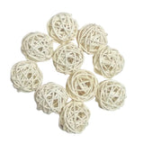 Max 10pcs 3cm Wicker Rattan Balls Xmas Wedding Party Decorative Crafts white