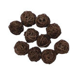 Max 10pcs 3cm Wicker Rattan Balls Xmas Wedding Party Decorative Crafts coffee