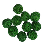 Max 10pcs 3cm Wicker Rattan Balls Xmas Wedding Party Decorative Crafts green