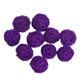 Max 10pcs 3cm Wicker Rattan Balls Xmas Wedding Party Decorative Crafts purple