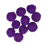 Max 10pcs 3cm Wicker Rattan Balls Xmas Wedding Party Decorative Crafts purple