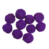 Max 10pcs 3cm Wicker Rattan Balls Xmas Wedding Party Decorative Crafts purple