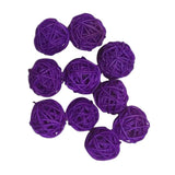 Max 10pcs 3cm Wicker Rattan Balls Xmas Wedding Party Decorative Crafts purple