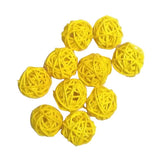Max 10pcs 3cm Wicker Rattan Balls Xmas Wedding Party Decorative Crafts yellow