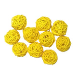Max 10pcs 3cm Wicker Rattan Balls Xmas Wedding Party Decorative Crafts yellow
