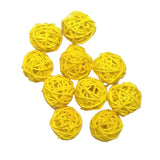 Max 10pcs 3cm Wicker Rattan Balls Xmas Wedding Party Decorative Crafts yellow