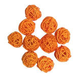 Max 10pcs 3cm Wicker Rattan Balls Xmas Wedding Party Decorative Crafts orange