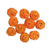 Max 10pcs 3cm Wicker Rattan Balls Xmas Wedding Party Decorative Crafts orange