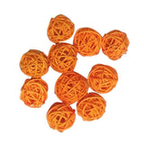 Max 10pcs 3cm Wicker Rattan Balls Xmas Wedding Party Decorative Crafts orange