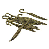 Max 10 Pieces Vintage Feather Bookmark Hooks Beading Book Marks Findings  Bronze