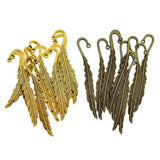 Max 10 Pieces Vintage Feather Bookmark Hooks Beading Book Marks Findings  Bronze