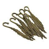 Max 10 Pieces Vintage Feather Bookmark Hooks Beading Book Marks Findings  Bronze