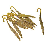 Max 10 Pieces Vintage Feather Bookmark Hooks Beading Book Marks Findings  Golden