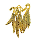Max 10 Pieces Vintage Feather Bookmark Hooks Beading Book Marks Findings  Golden