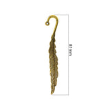 Max 10 Pieces Vintage Feather Bookmark Hooks Beading Book Marks Findings  Golden