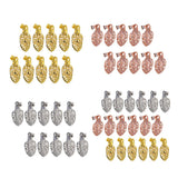 Maxbell 10 Pieces Brass Filigree Pendant Pinch Bails Connector Findings Gold