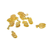 Maxbell 10 Pieces Brass Filigree Pendant Pinch Bails Connector Findings Gold