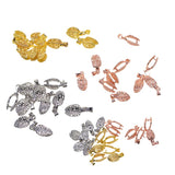 Maxbell 10 Pieces Brass Filigree Pendant Pinch Bails Connector Findings Gold