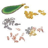 Maxbell 10 Pieces Brass Filigree Pendant Pinch Bails Connector Findings Gold