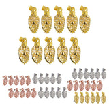 Maxbell 10 Pieces Brass Filigree Pendant Pinch Bails Connector Findings Gold