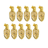 Maxbell 10 Pieces Brass Filigree Pendant Pinch Bails Connector Findings Gold
